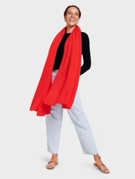 White   Warren - Cashmere Travel Wrap in Sunset Red Heather