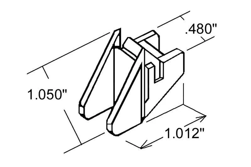 Window Sash Balance Wider Angle Bottom Guide - 1-1/6" Length